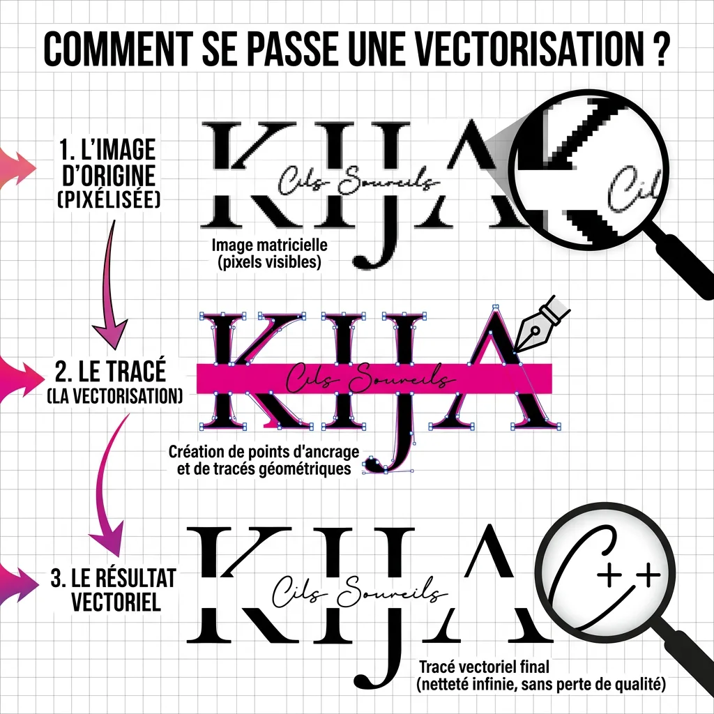 vectorisation de logo pour Kija beauté à St-Maurice