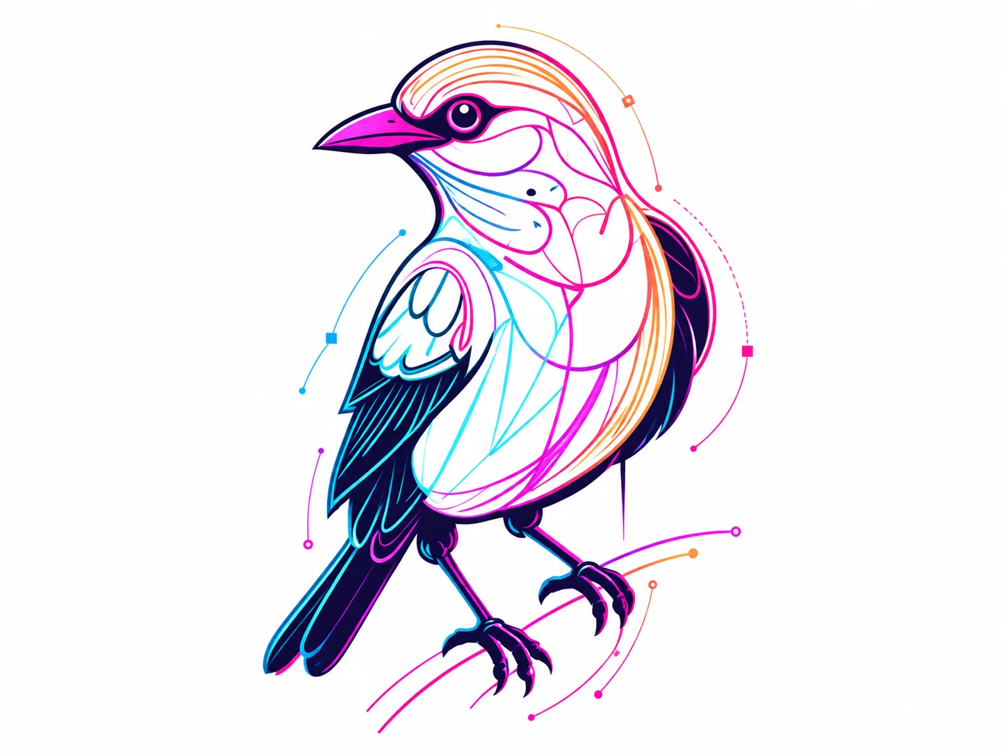 Illustration vectorielle d’un oiseau coloré