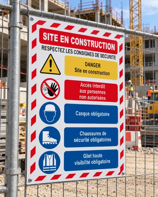 vectorisation panneau de chantier