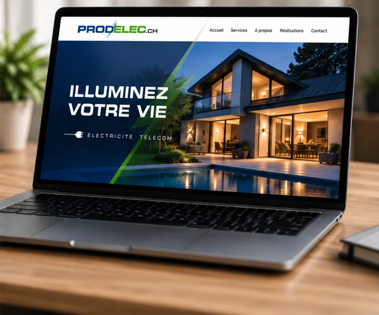 Logo vectorisé utilisé sur un site internet affiché sur un ordinateur portable (exemple)